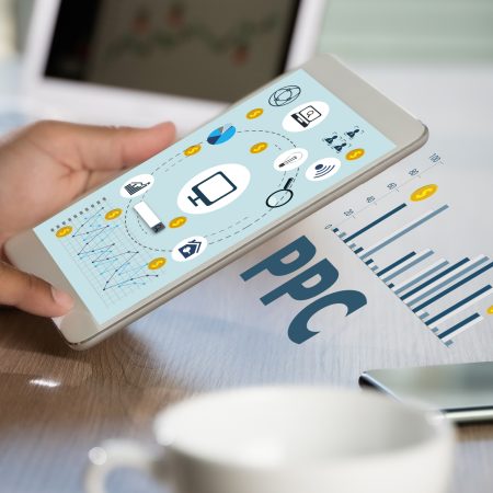 PPC - Pay Per Click concept Businessman working concept ppc